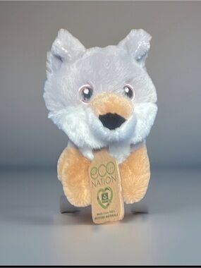Plush Wolf Stuffed Animal - White & Tan
